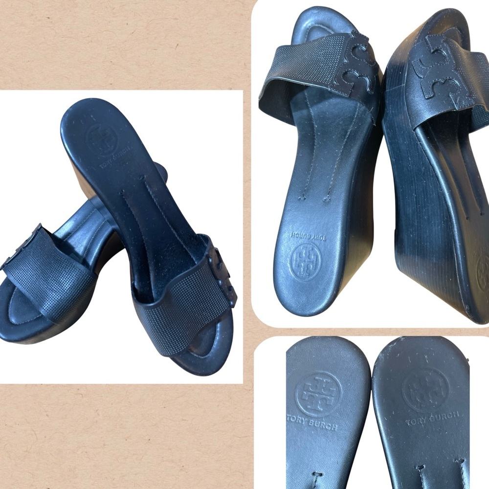 🐝Tory Burch Black Platform Shoes Sleek and Versatile 8